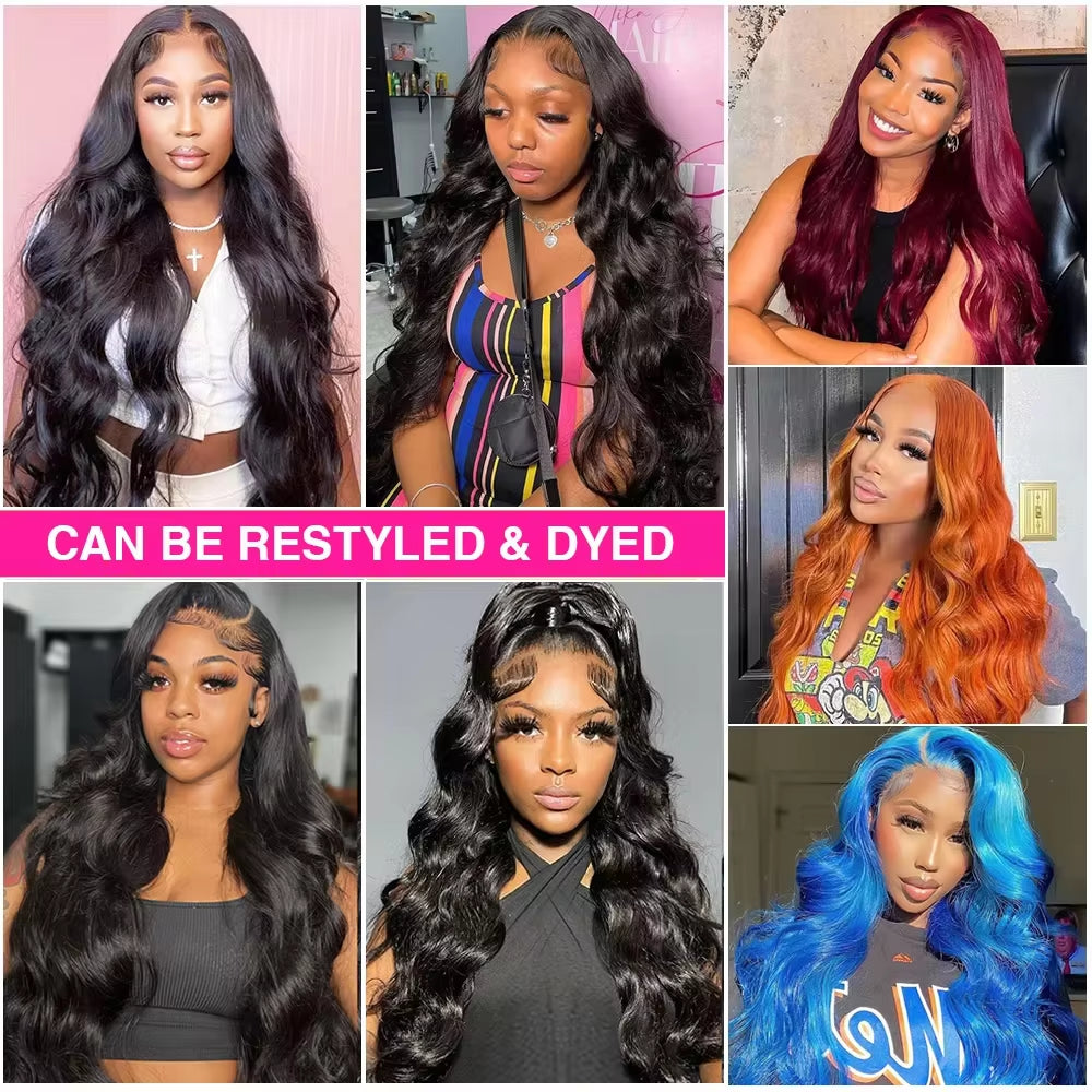 200% Density HD Transparent Lace Body Wave 13X4 13X6 Frontal Lace Human Hair Wig 360 Lace Frontal Wig Pre Plucked 5X5 Lace Wig